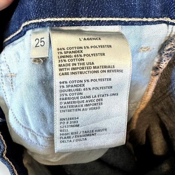 NWT L'AGENCE Bell High Rise Flare Jean in Delta - Size 25 - Picture 3 of 8